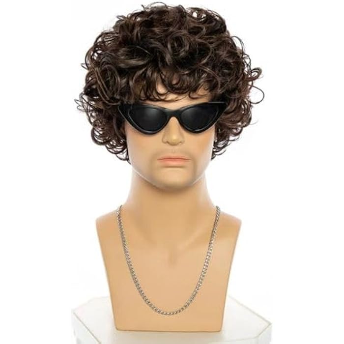 DILLARDS Men's Wig Brown Curly Heat Fiber Wig - Image 2